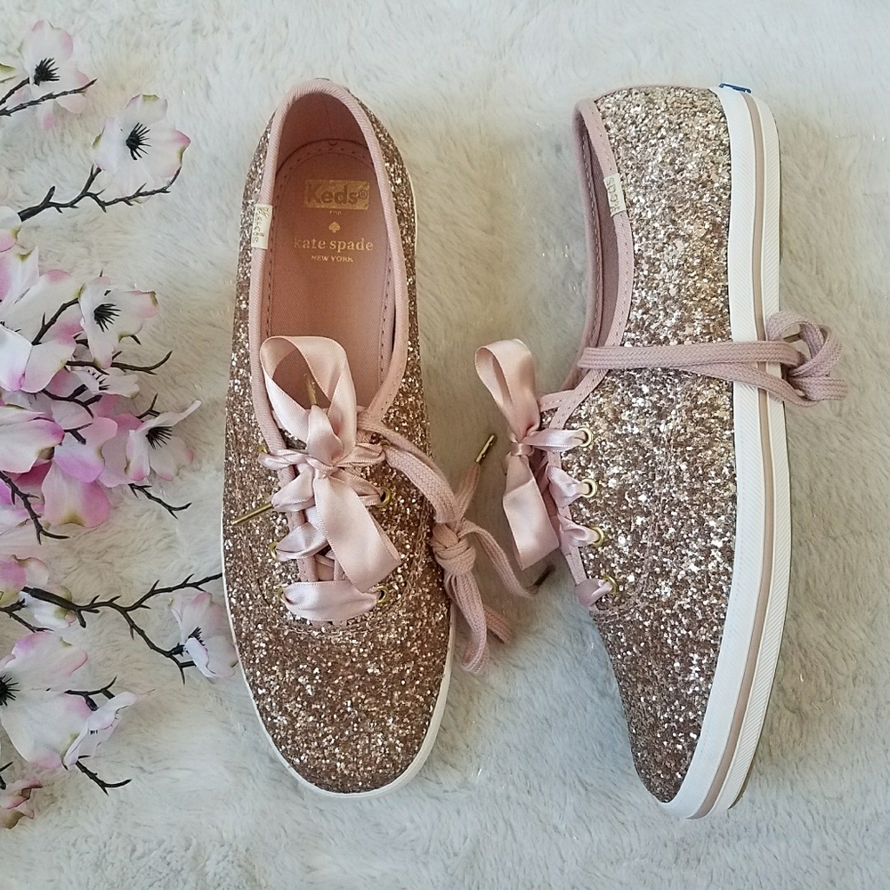 Keds x Kate Spade New York Glitter Lace-Up Sneakers